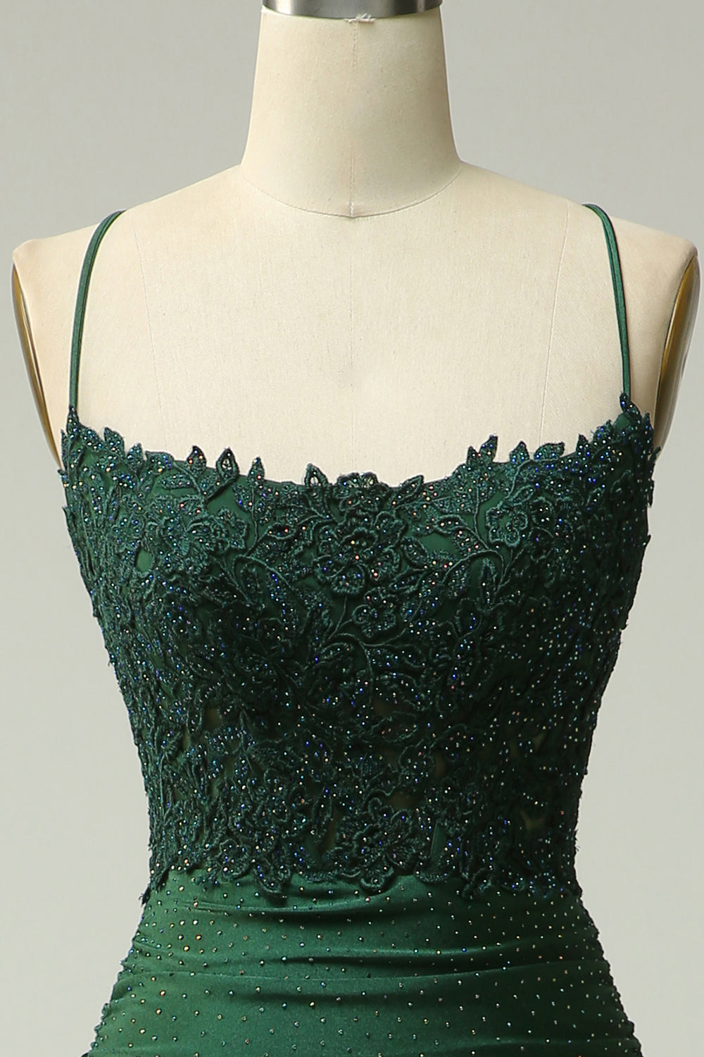 Sirena Halter Vestido de Graduación Verde Oscuro