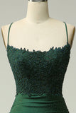 Sirena Halter Vestido de Graduación Verde Oscuro
