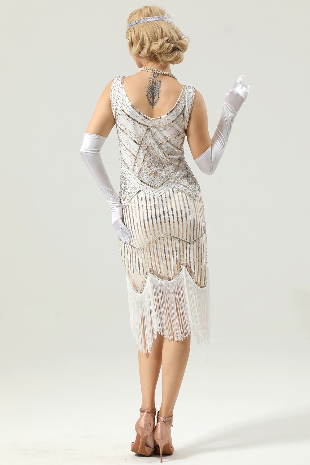 1920 Retro Lentejuelas Vestido Fringe