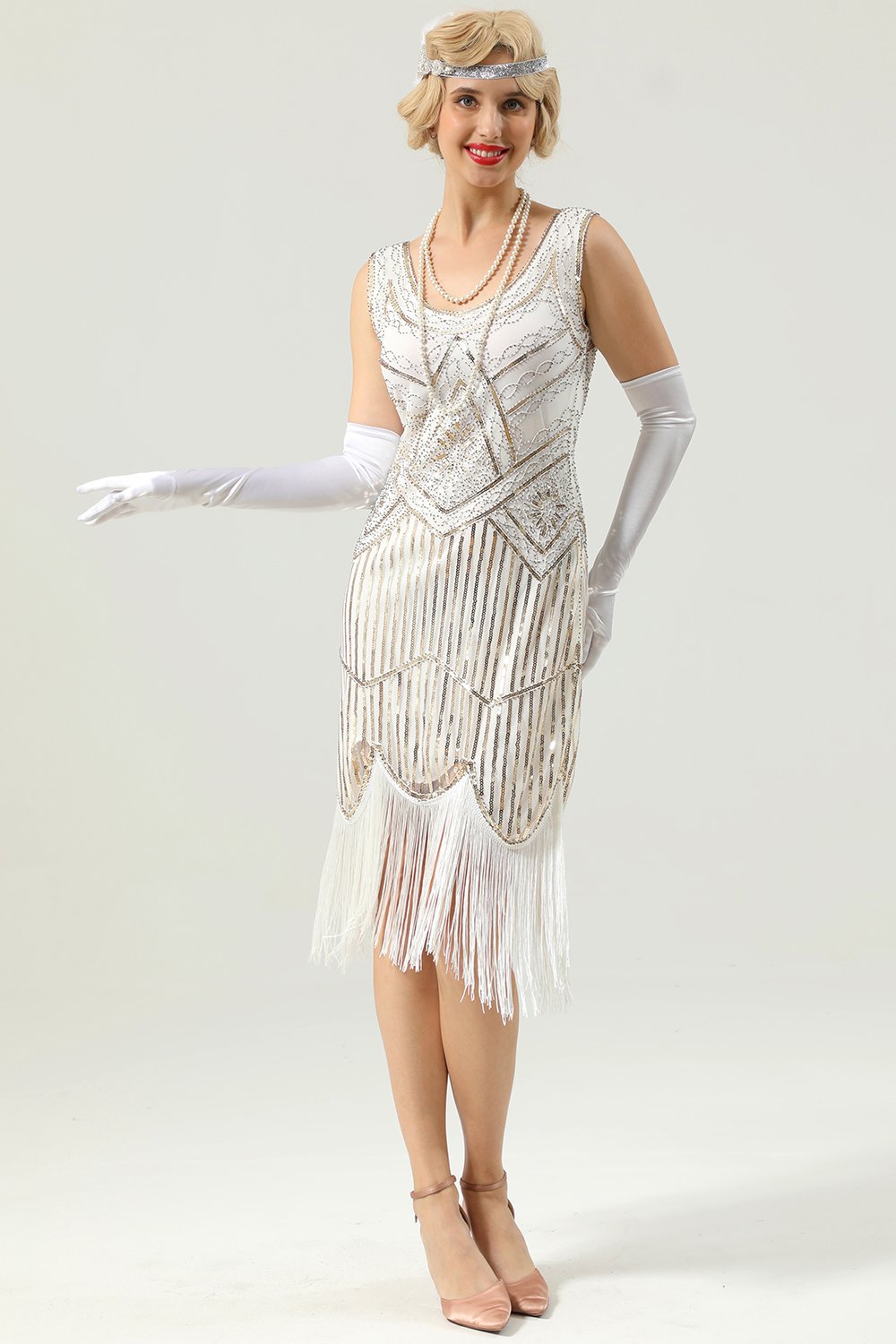 1920 Retro Lentejuelas Vestido Fringe