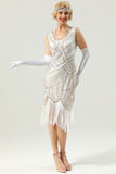 1920 Retro Lentejuelas Vestido Fringe
