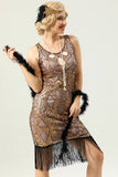 Vestido dorado de Gatsby de la década de 1920