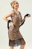 Vestido dorado de Gatsby de la década de 1920