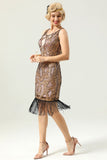 Vestido dorado de Gatsby de la década de 1920