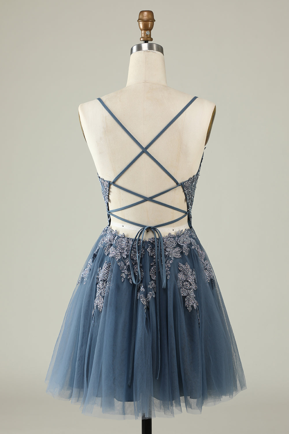 Tirantes de Espagueti Verde Oscuro Vestido Corto de Cóctel