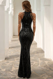 Negro Vestido de Fiesta Sirena Lentejuelas