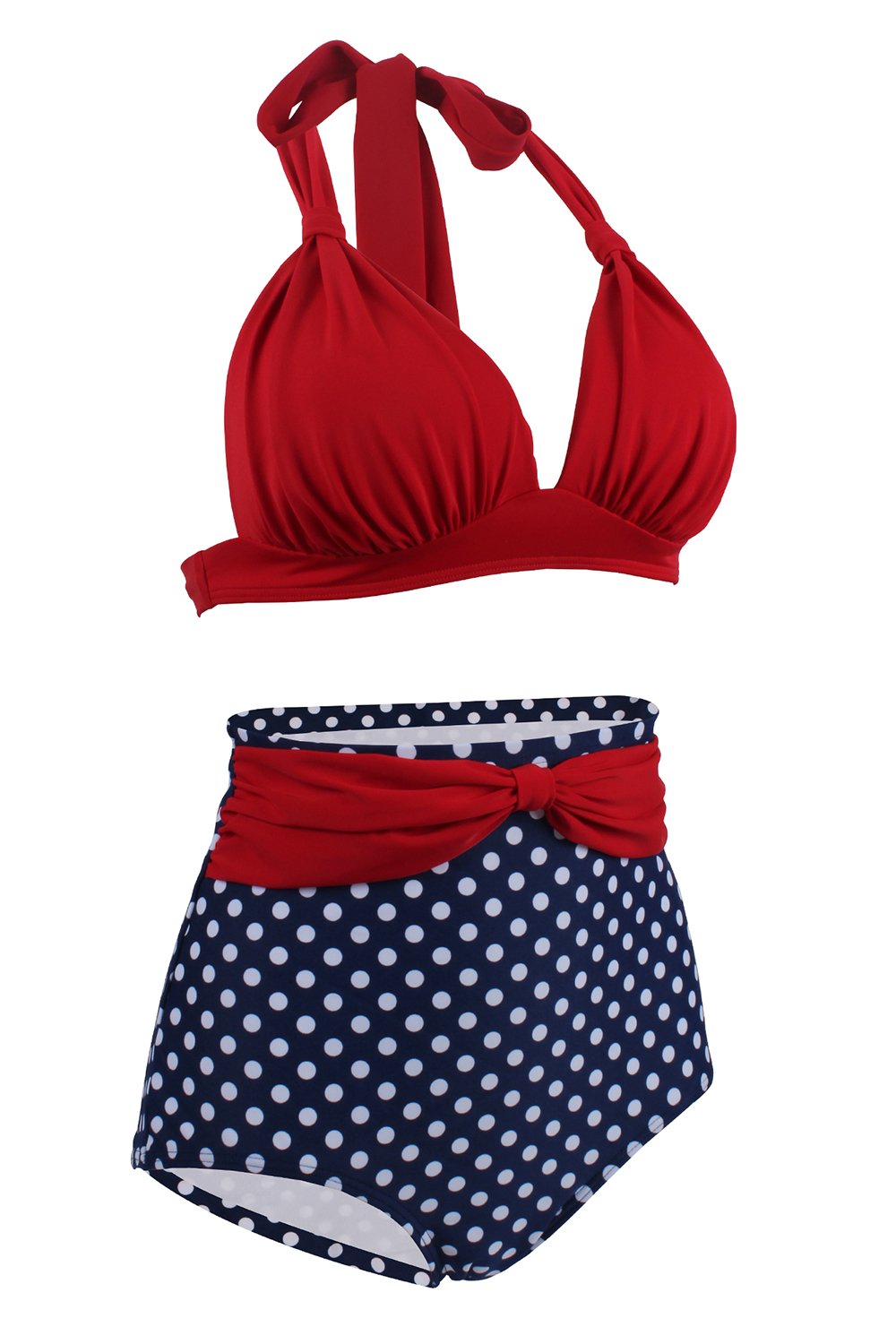 Polka Dots Halter Bikini Traje de baño