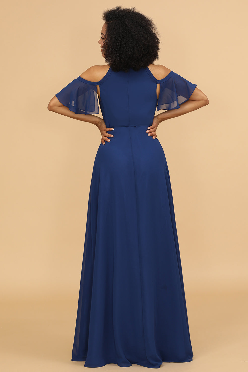Marino Vestido de dama de honor con hendidura