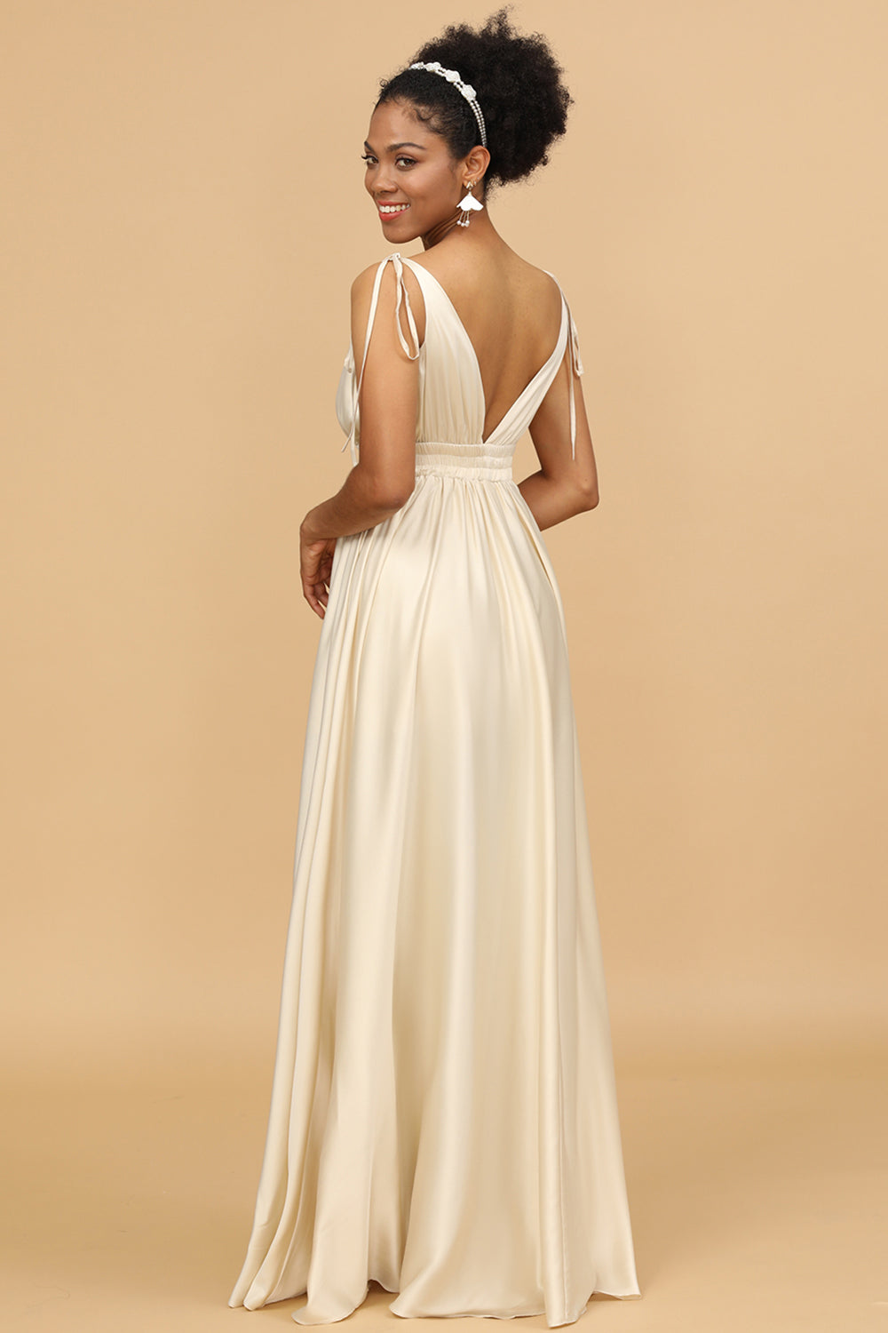 Marfil Vestido de Dama de Honor Largo