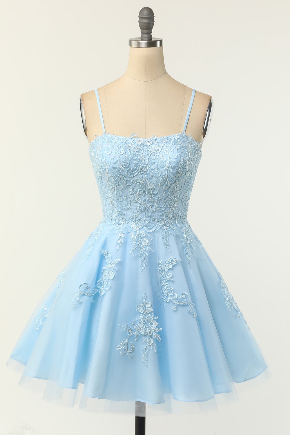 Blush Strapless Short Prom Dress con Apliques