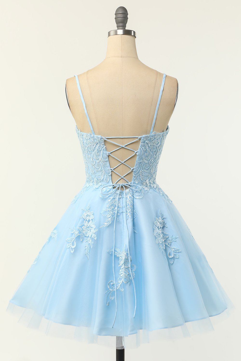 Blush Strapless Short Prom Dress con Apliques
