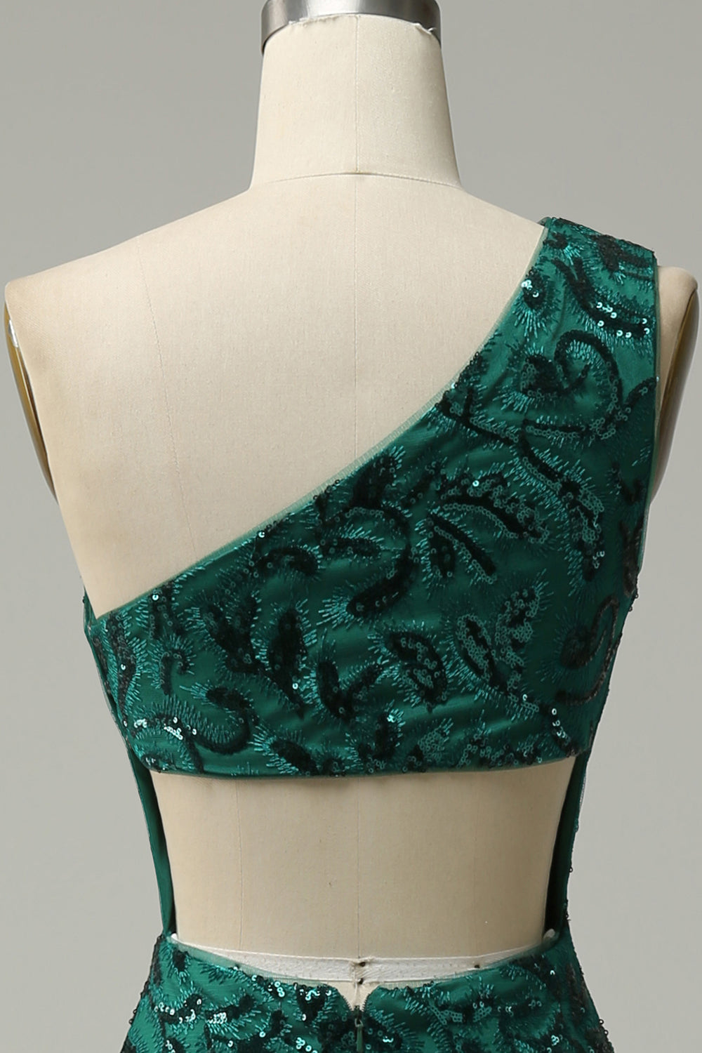 Sirena Un Hombro Verde Escuro Vestido de Fiesta