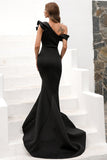 One Shoulder Mermaid Vestido de fiesta de borgoña