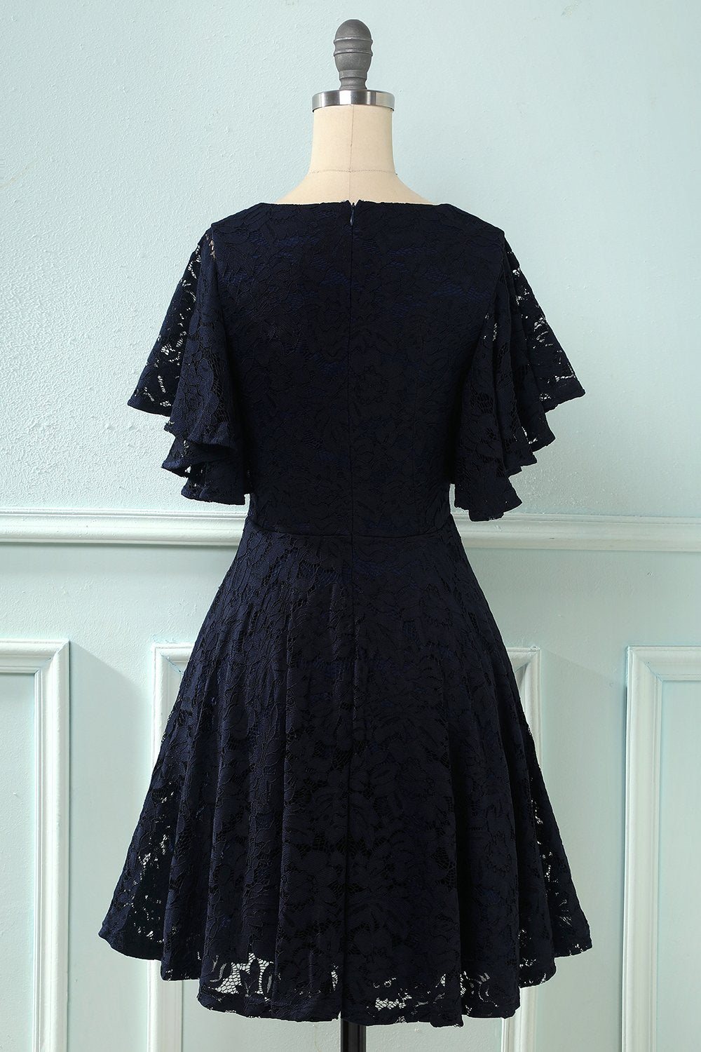 Batwing mangas vestido de encaje