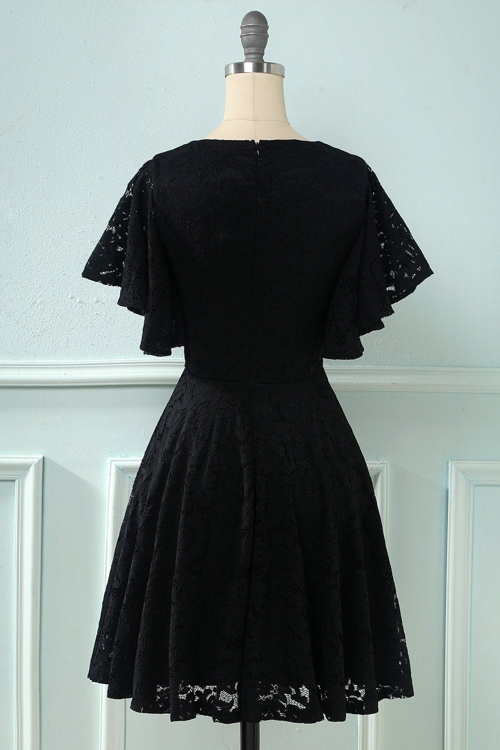 Batwing mangas vestido de encaje