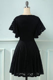 Batwing mangas vestido de encaje