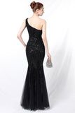 Mermaid One Shoulder Vestido de fiesta con apliques