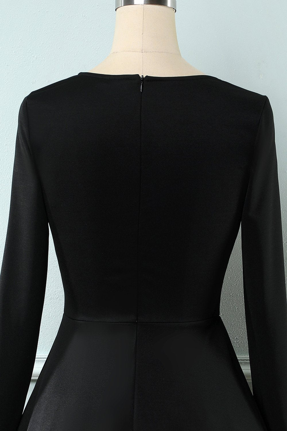 A Cuadros 1950s Vestido con Mangas Largas