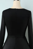 A Cuadros 1950s Vestido con Mangas Largas