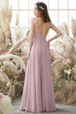 Blush Spaghetti correas de la gasa dama de honor vestido