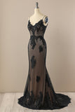 Negro V cuello con cuentas vestido de fiesta
