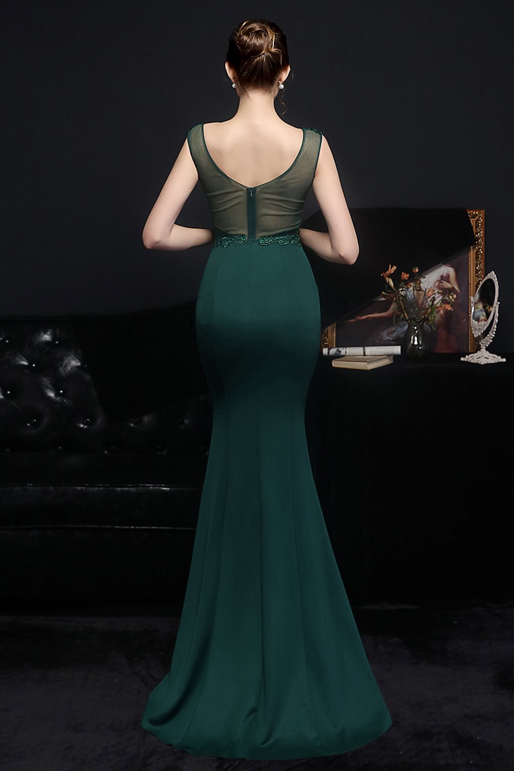Vestido de fiesta de sirena ruborizada