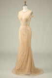 Precioso vestido de fiesta burdeos con cuello joya de sirena con abalorios