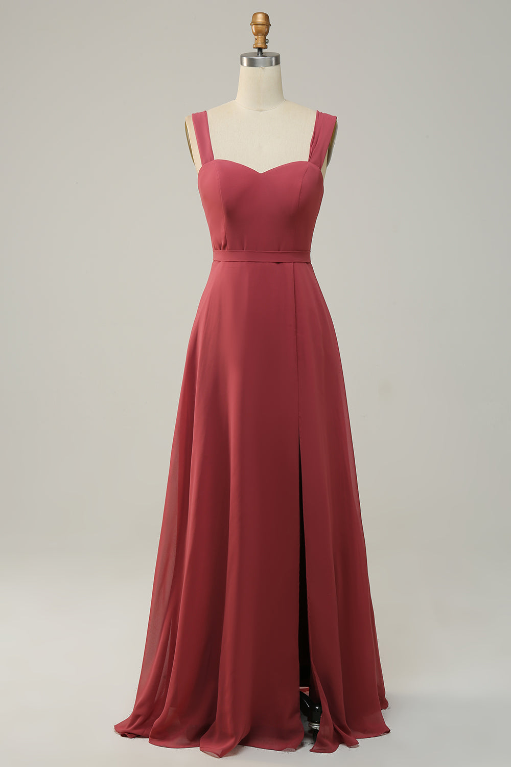 Sin Mangas Rojo Vestido de Dama de Honor