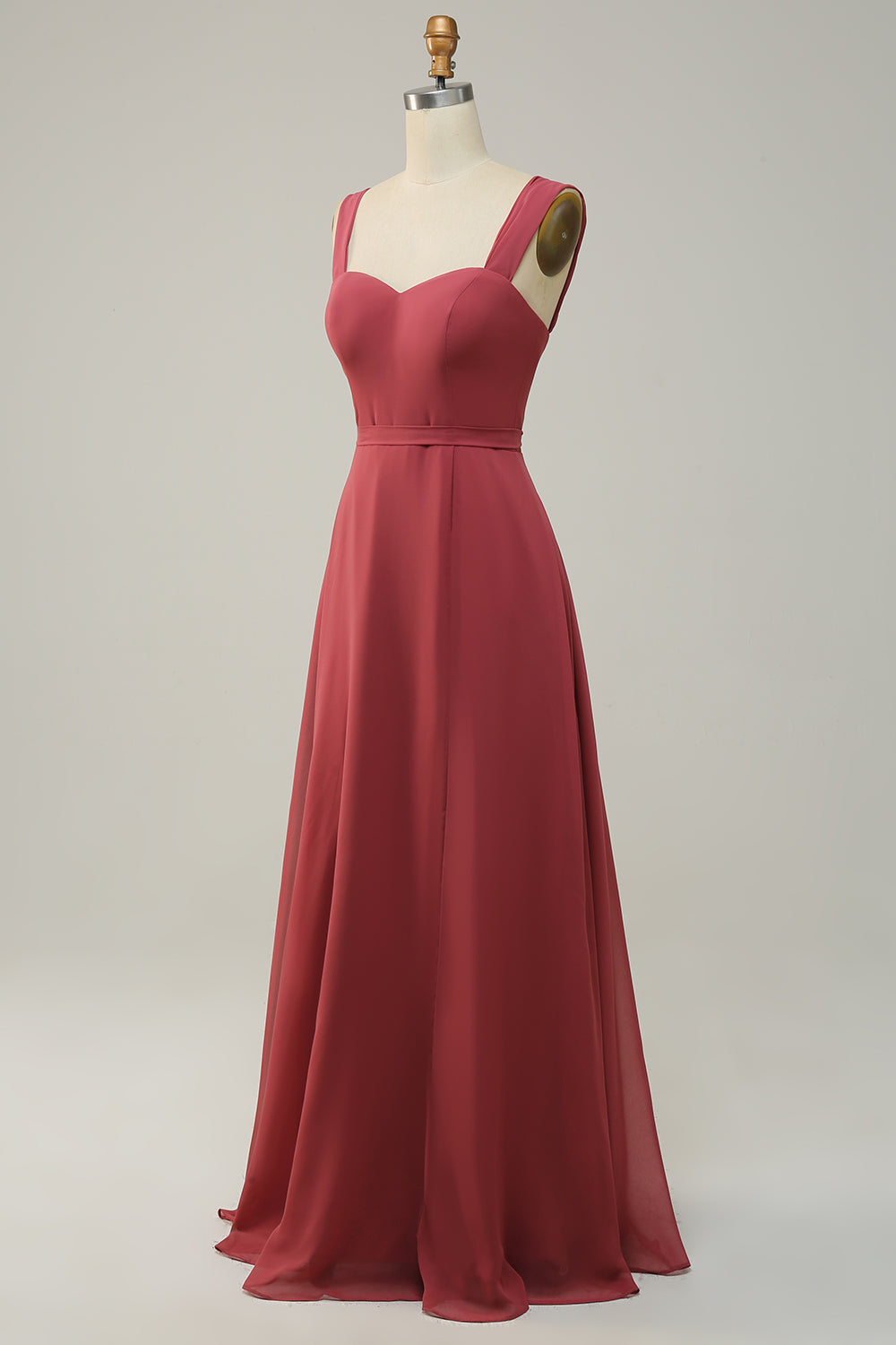 Sin Mangas Rojo Vestido de Dama de Honor