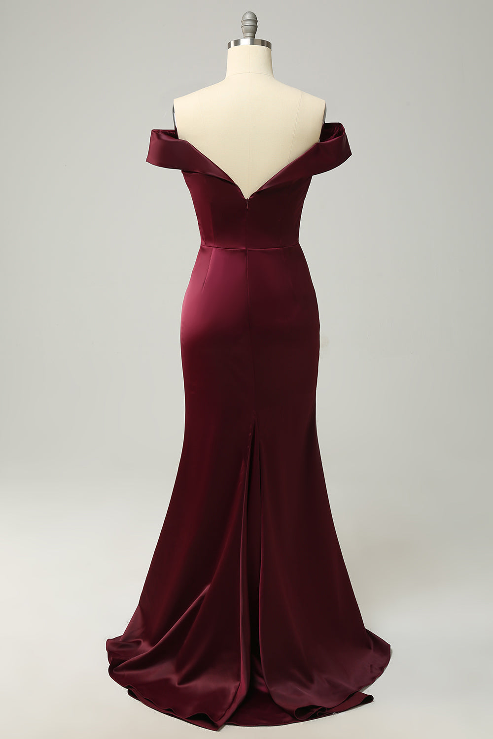 Fuera del Hombro Borgoña Talla Grande Vestido Invitada Boda