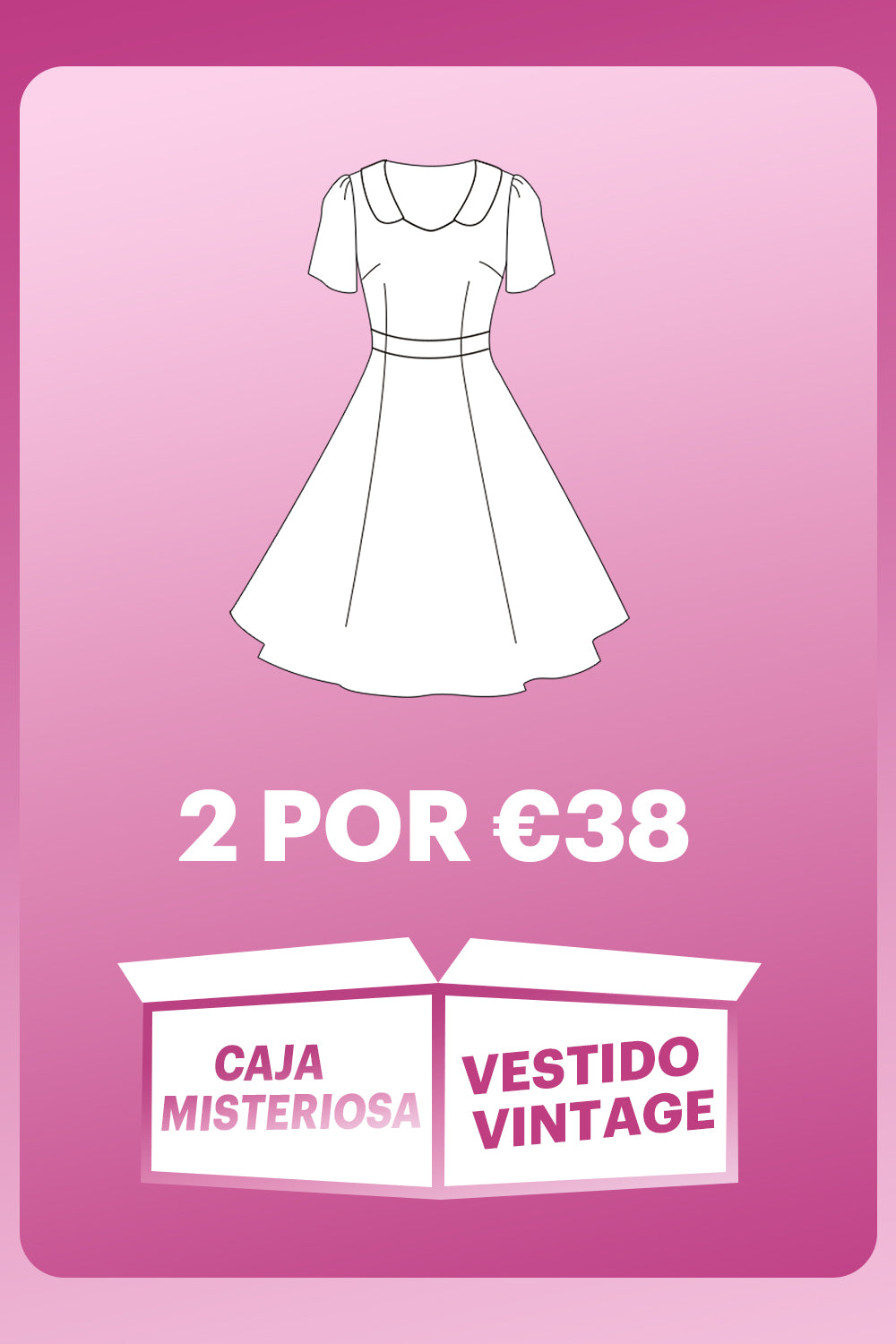ZAPAKA CAJA MISTERIOSA 2Pc Vestidos Vintage