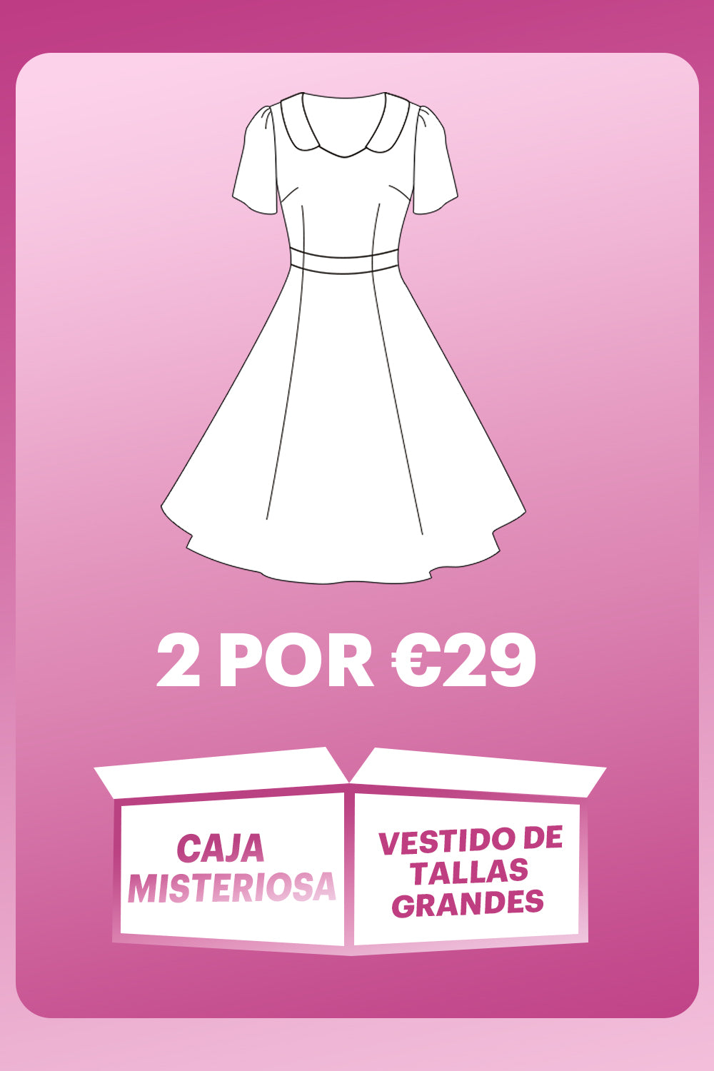 ZAPAKA CAJA MISTERIOSA 2Pc Vestidos de Tallas Grandes