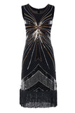 Vestido flapper negro de los años 20
