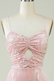 Terciopelo Rosa Vestido de Cóctel