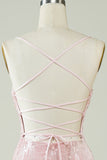 Terciopelo Rosa Vestido de Cóctel