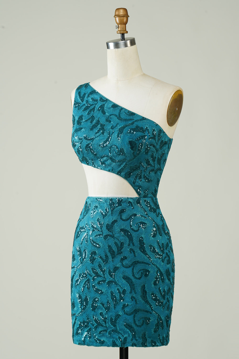 Azul Vestido de Cóctel Lentejuelas