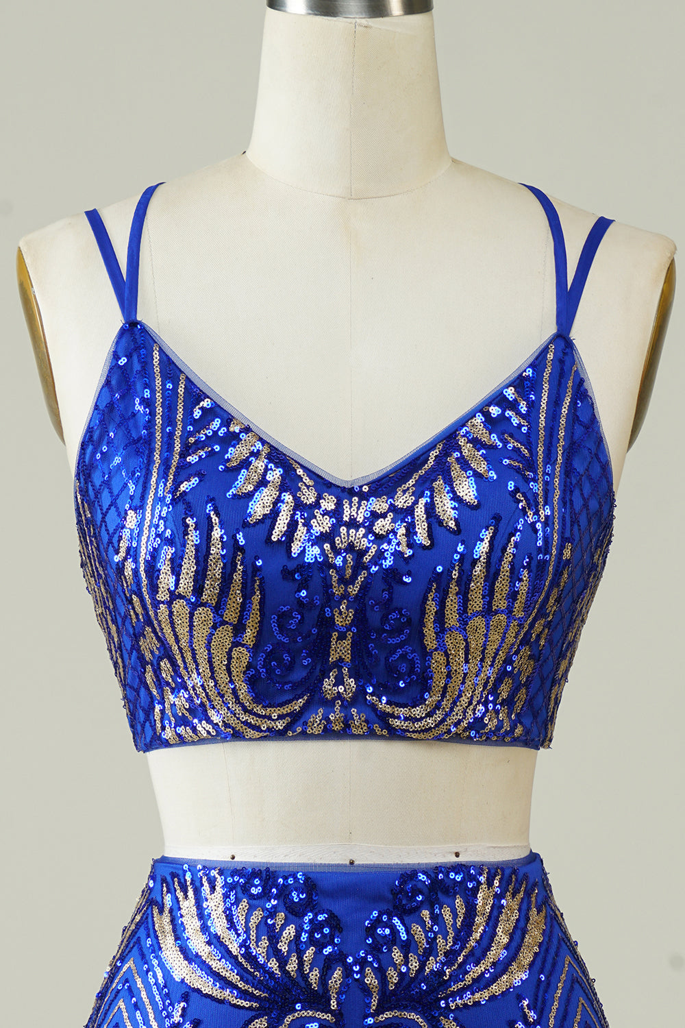 Azul Real 2 Piezas Vestido de Cóctel