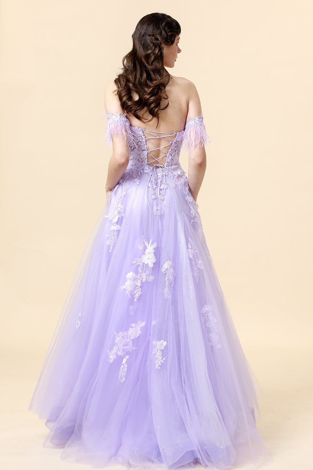 Púrpura Escote Corazón Vestido de Fiesta Con Apliques
