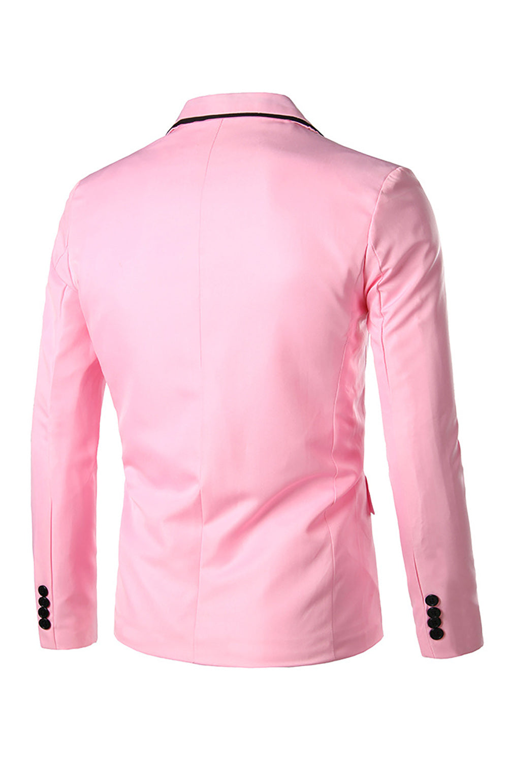 Blazer de Fiesta Solapa de Muescas Rosa