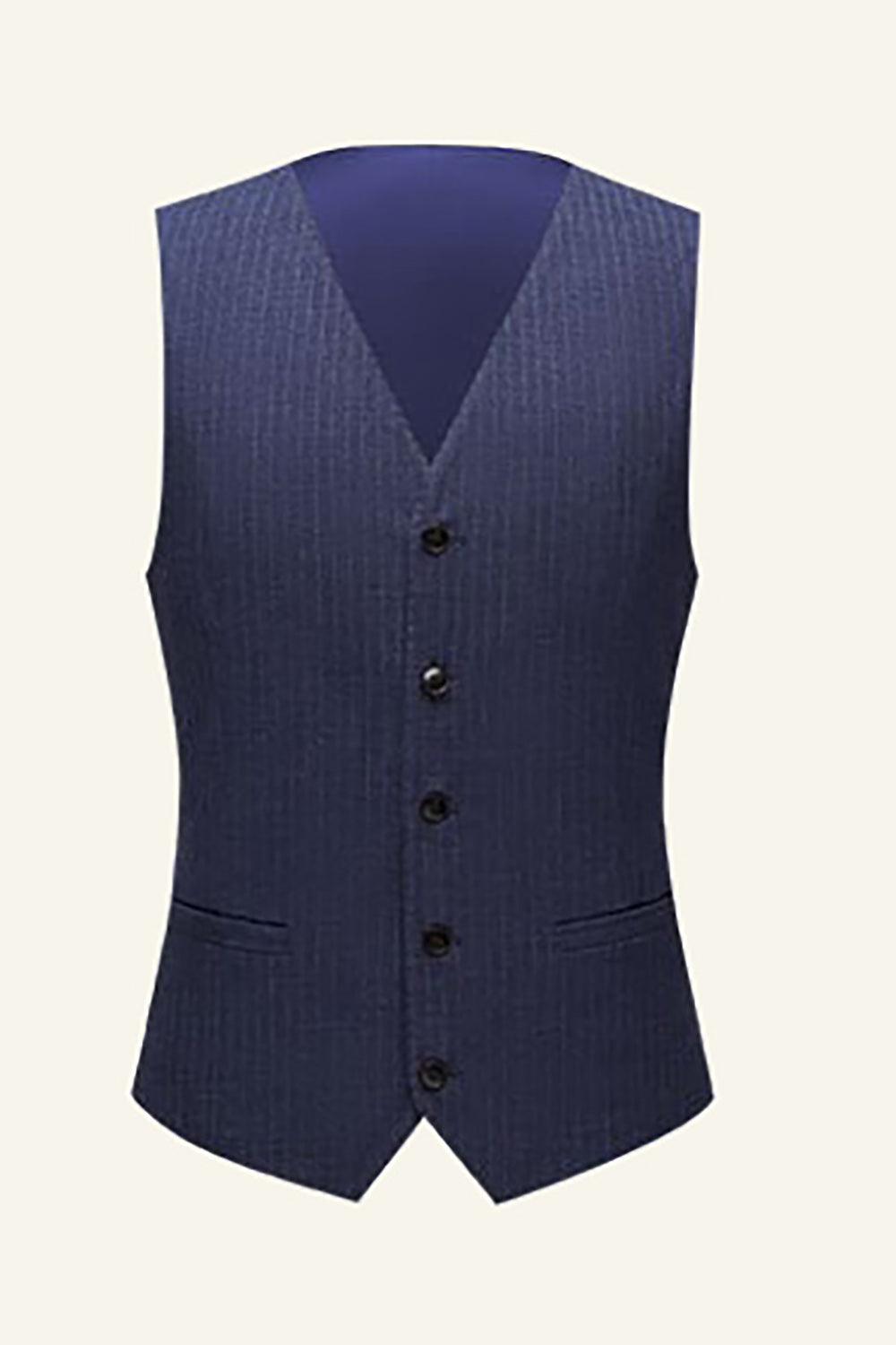 Trajes Formales 3 Piezas A Rayas Azul Oscuro