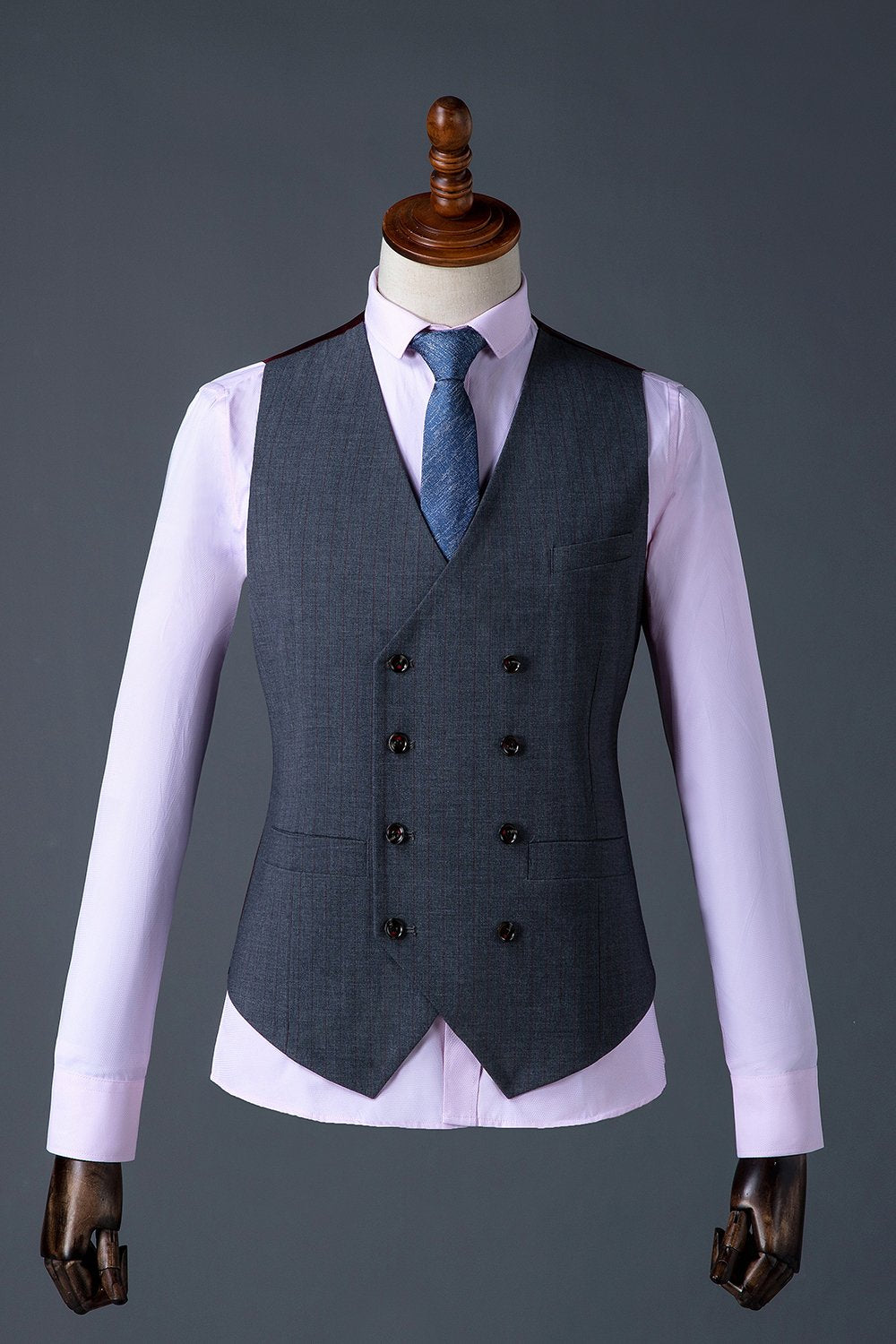 Traje Masculino Azul Oscuro 3 Piezas Un Solo Pecho