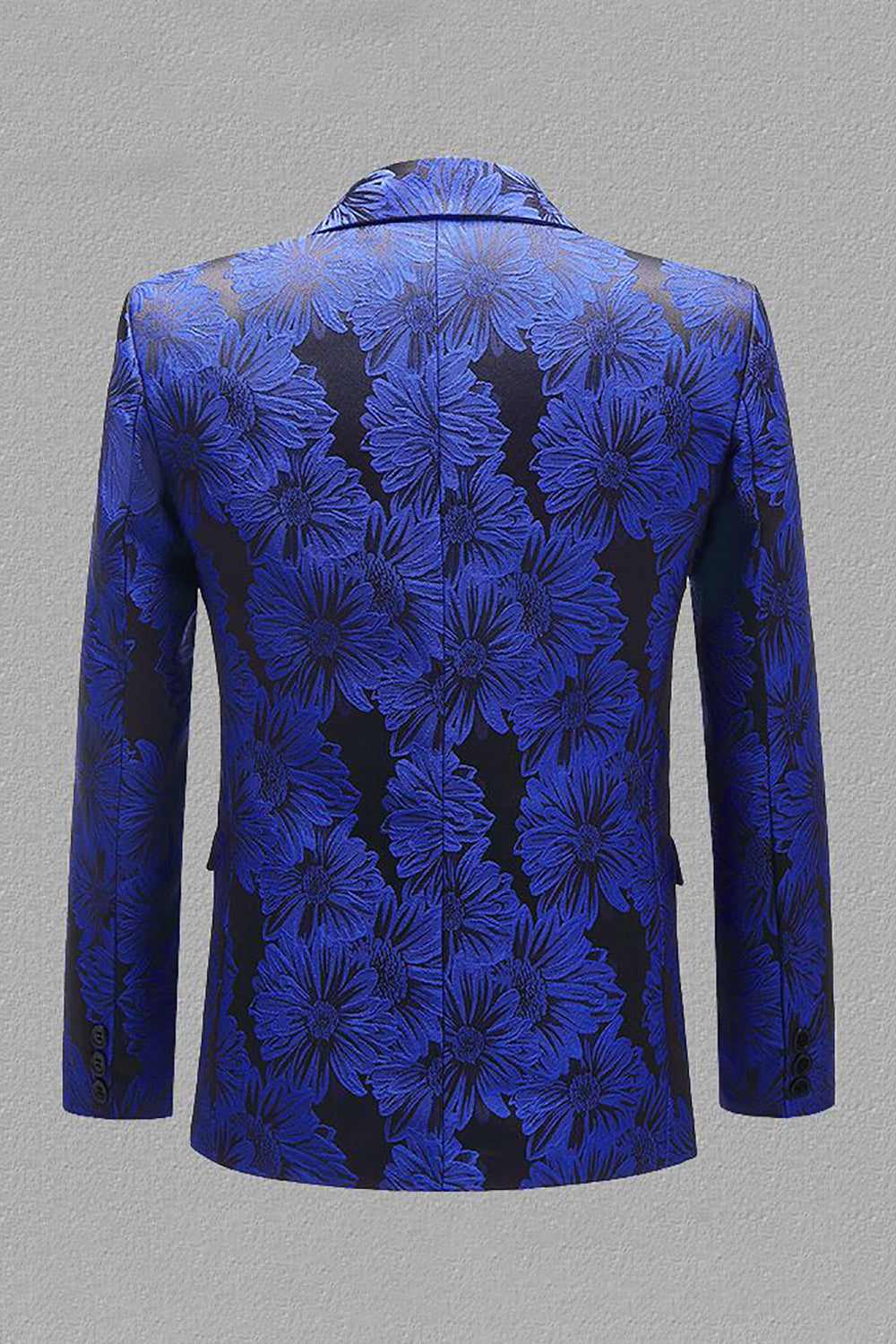 Gris Plata Jacquard Solapa de Pico Blazer Para Hombre