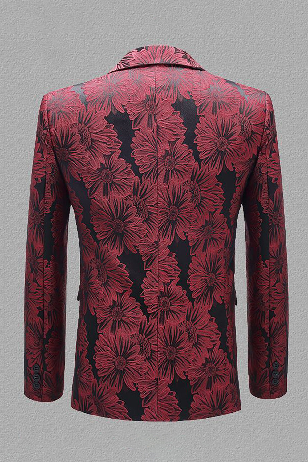 Gris Plata Jacquard Solapa de Pico Blazer Para Hombre