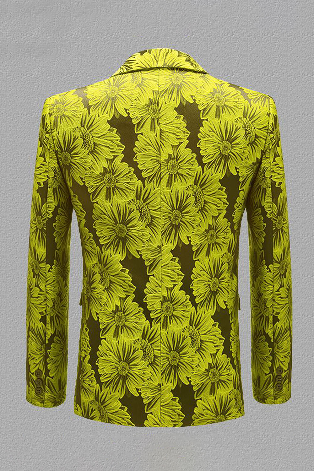 Gris Plata Jacquard Solapa de Pico Blazer Para Hombre