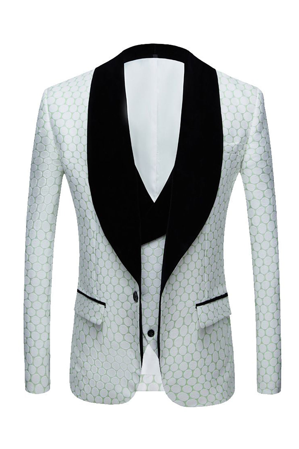 Gris Claro Jacquard 2 Piezas Trajes de Fiesta