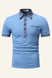 Azul Camisa Polo Mangas Cortas