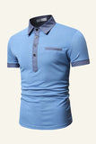 Azul Camisa Polo Mangas Cortas