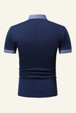 Azul Camisa Polo Mangas Cortas