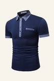 Azul Camisa Polo Mangas Cortas