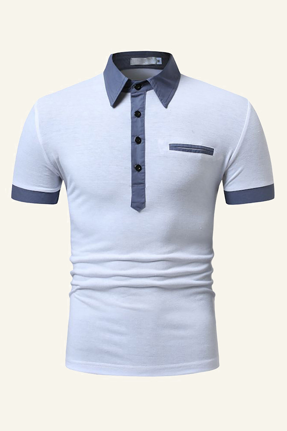 Azul Camisa Polo Mangas Cortas